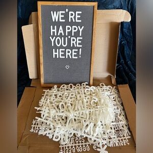 12x18 felt letter board with all letters, symbols, and characters